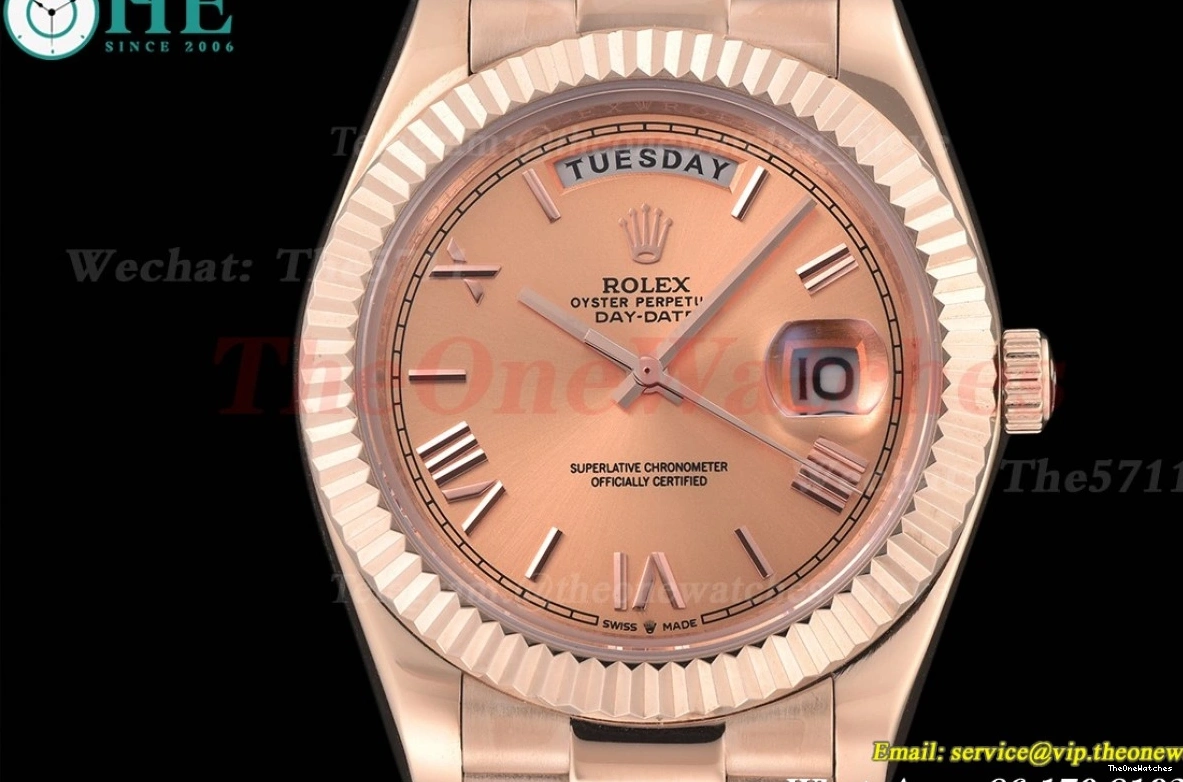 RG GDF 40mm Daydate Dial MY8215 Gold Rose RG 0205